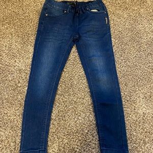 Silver Sz 6 Girls Drawstring Jeggings